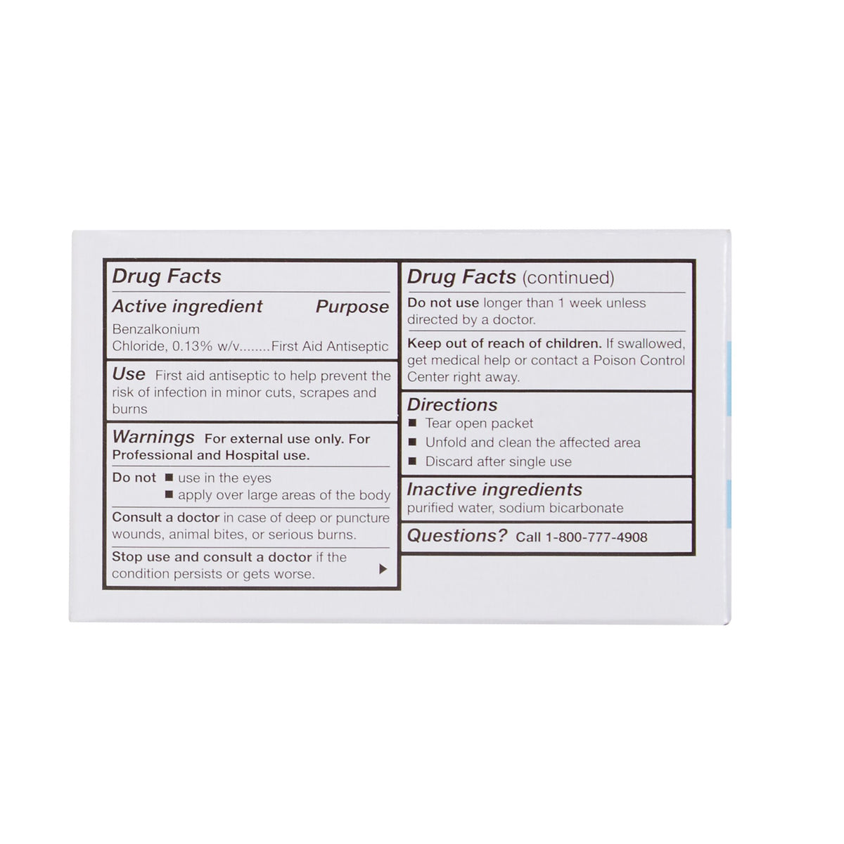 McKesson Benzalkonium Chloride Antiseptic Skin Wipes-Antiseptic Skin Towelette McKesson Individual Packet Unscented 100 Count