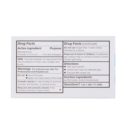 McKesson Benzalkonium Chloride Antiseptic Skin Wipes-Antiseptic Skin Towelette McKesson Individual Packet Unscented 100 Count