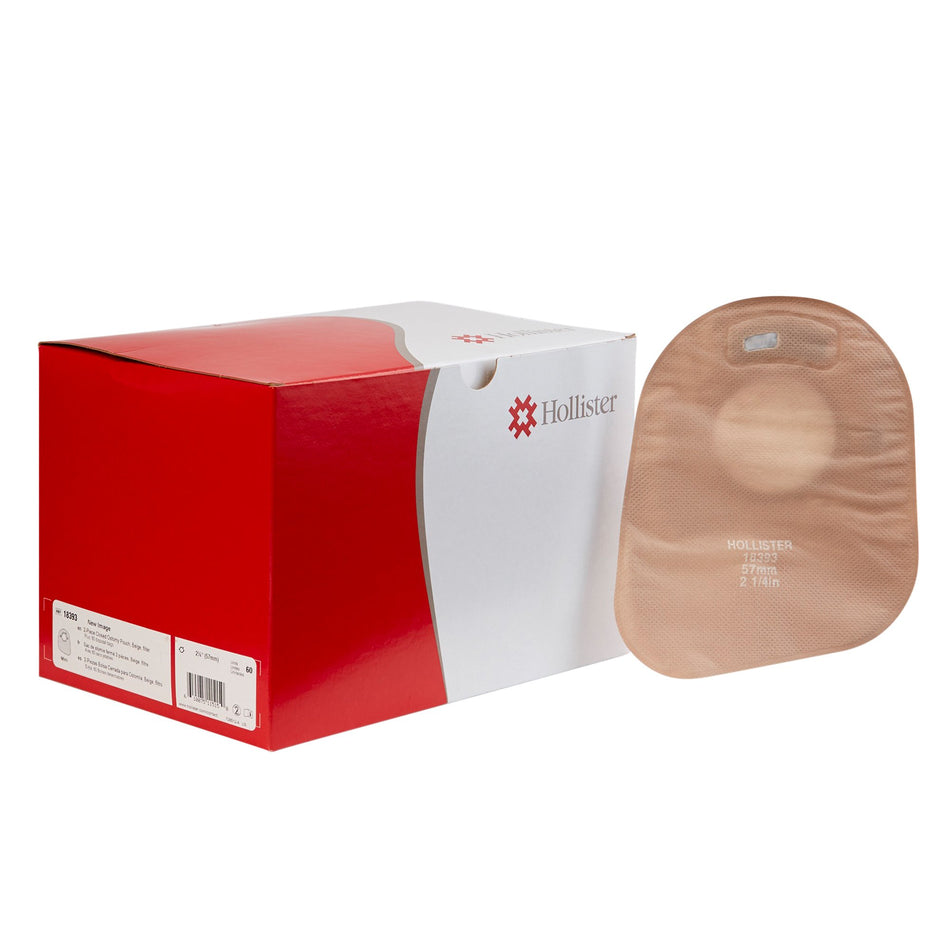 New Image Two-Piece Closed End Beige Filtered Ostomy Pouch, 7 Inch Length, 2 Inch Flange-Ostomy Pouch New Image Two-Piece System 7 Inch Length Closed End