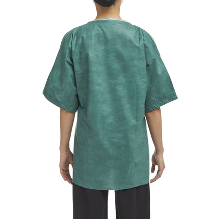Graham Medical Short Sleeve Scrub Shirt, Green, Medium-Scrub Shirt Medium Green Without Pockets Short Sleeve Unisex