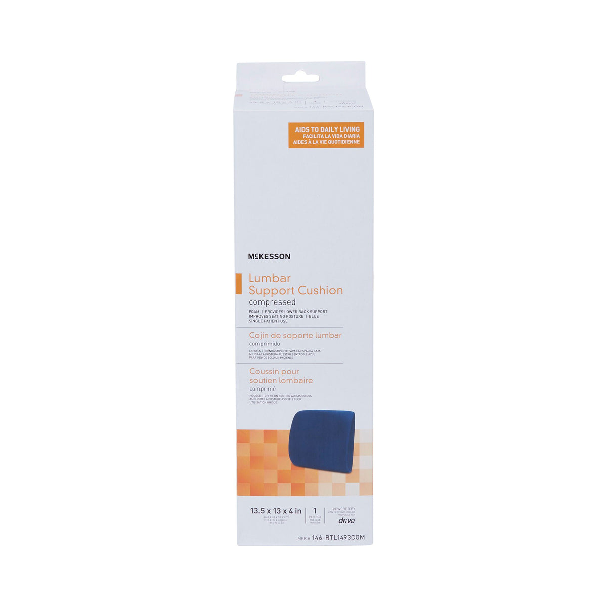 McKesson Compressed Lumbar Support Cushion - Body Pressure Relief and Positioning>Chair Pads - McKesson Brand