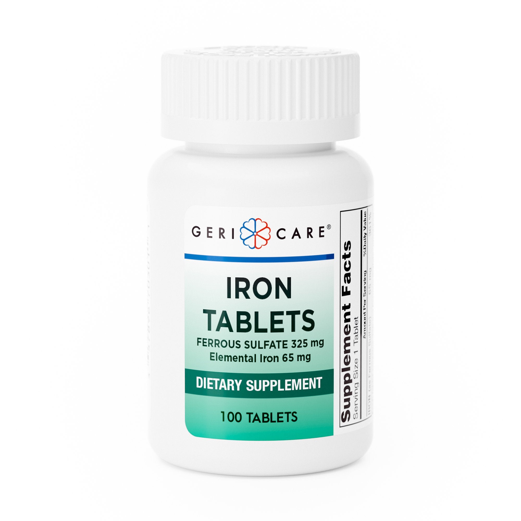 Geri-Care Iron Mineral Supplement-Mineral Supplement Geri-Care Iron 325 mg Strength Tablet 100 per Bottle