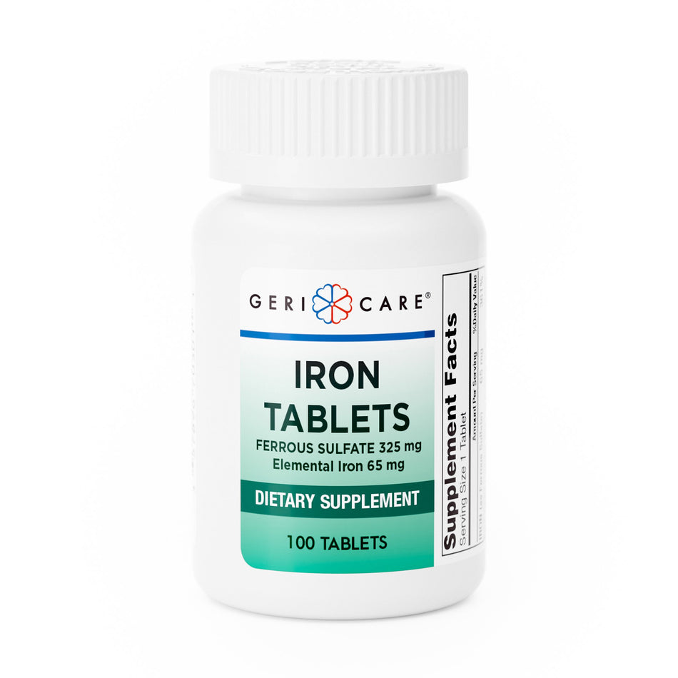 Geri-Care Iron Mineral Supplement-Mineral Supplement Geri-Care Iron 325 mg Strength Tablet 100 per Bottle
