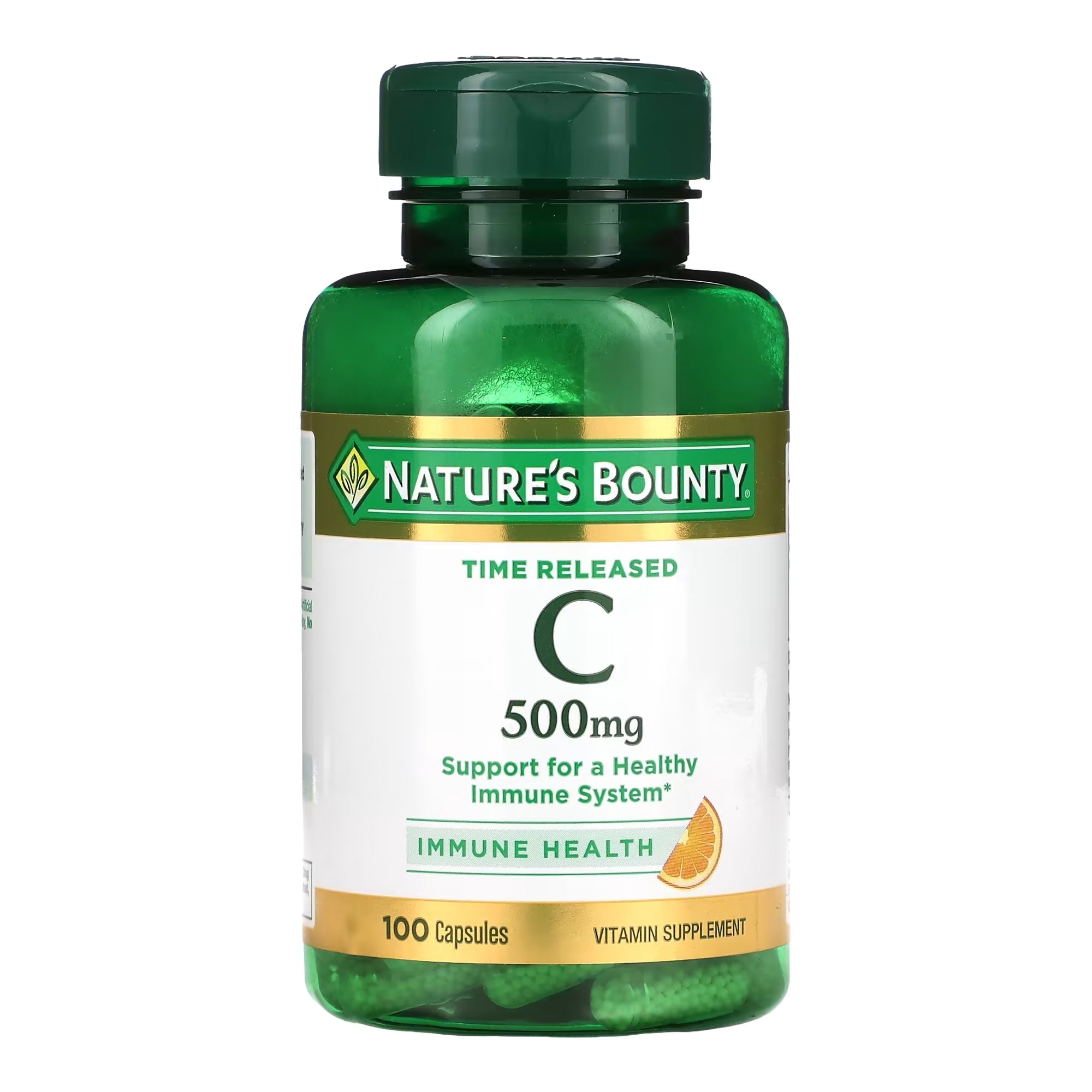 Nature's Bounty Vitamin C-500 mg Time Released Capsules-Vitamin C Supplement Nature's Bounty 500 mg Strength Capsule 100 per Bottle