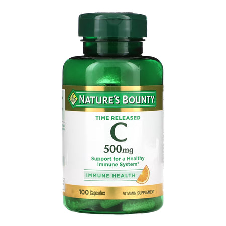 Nature's Bounty Vitamin C-500 mg Time Released Capsules-Vitamin C Supplement Nature's Bounty 500 mg Strength Capsule 100 per Bottle