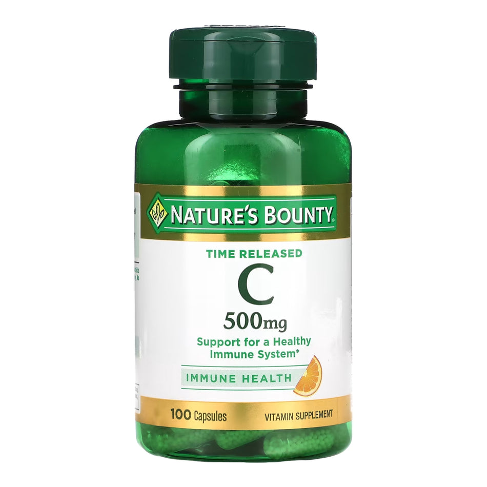 Nature's Bounty Vitamin C-500 mg Time Released Capsules-Vitamin C Supplement Nature's Bounty 500 mg Strength Capsule 100 per Bottle
