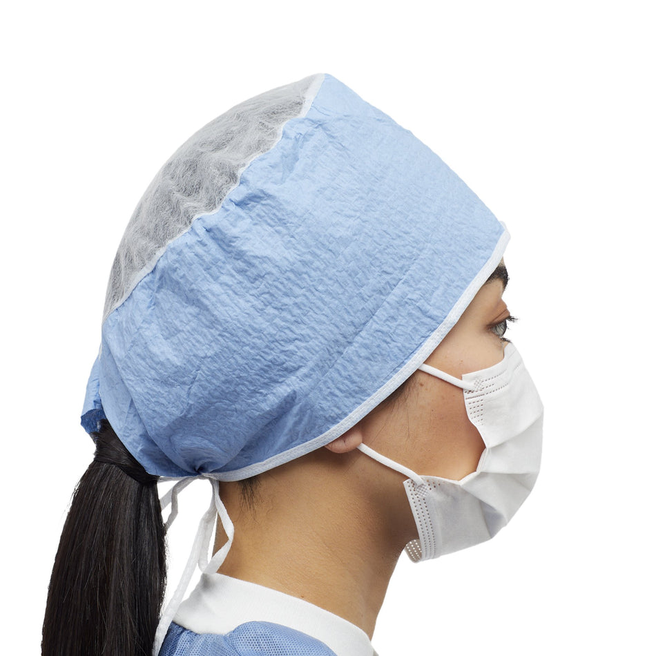 McKesson Surgeon Cap-Surgeon Cap McKesson One Size Fits Most Blue Tie Closure
