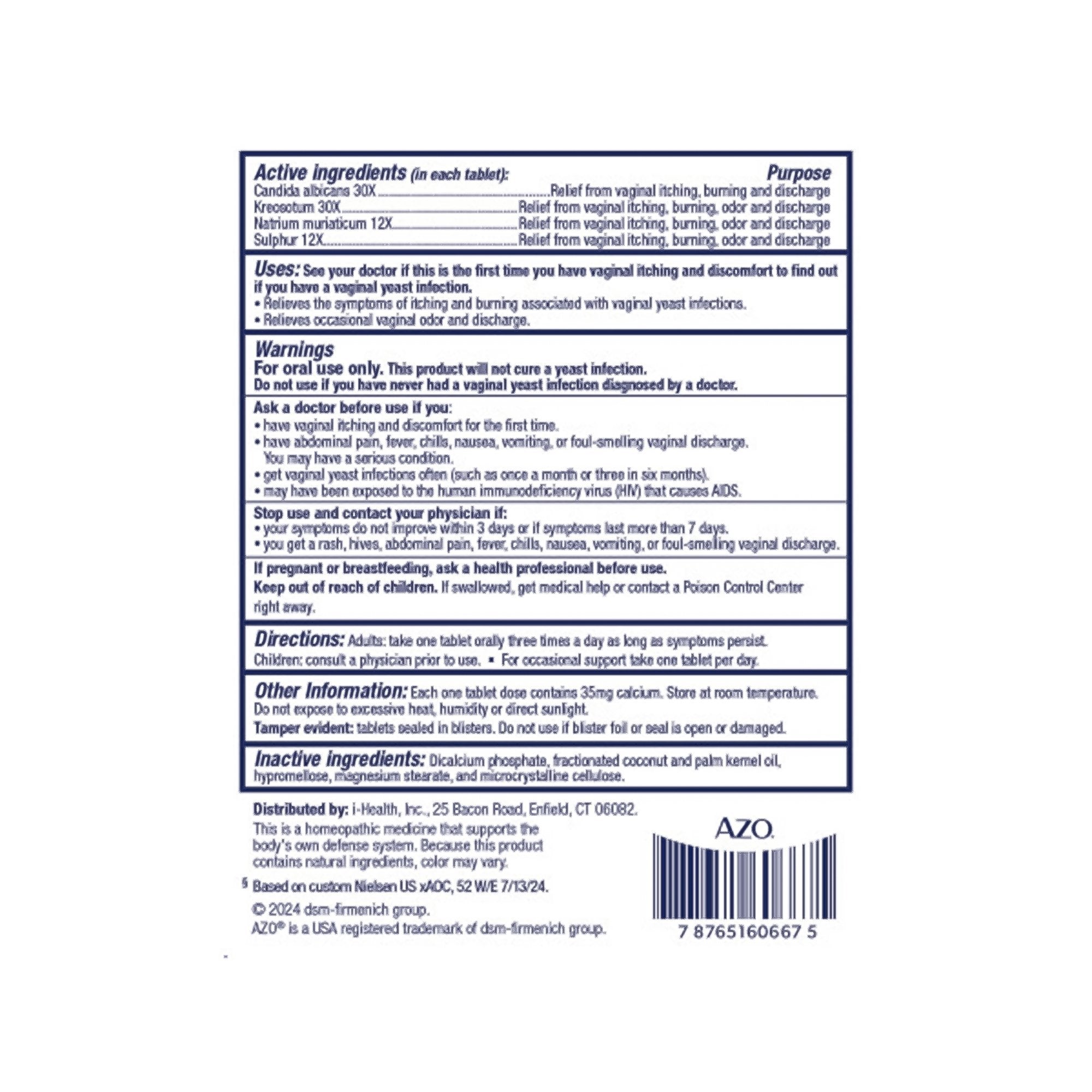 AZO® Yeast Plus Dual Relief for Yeast Infection Itching and Burning