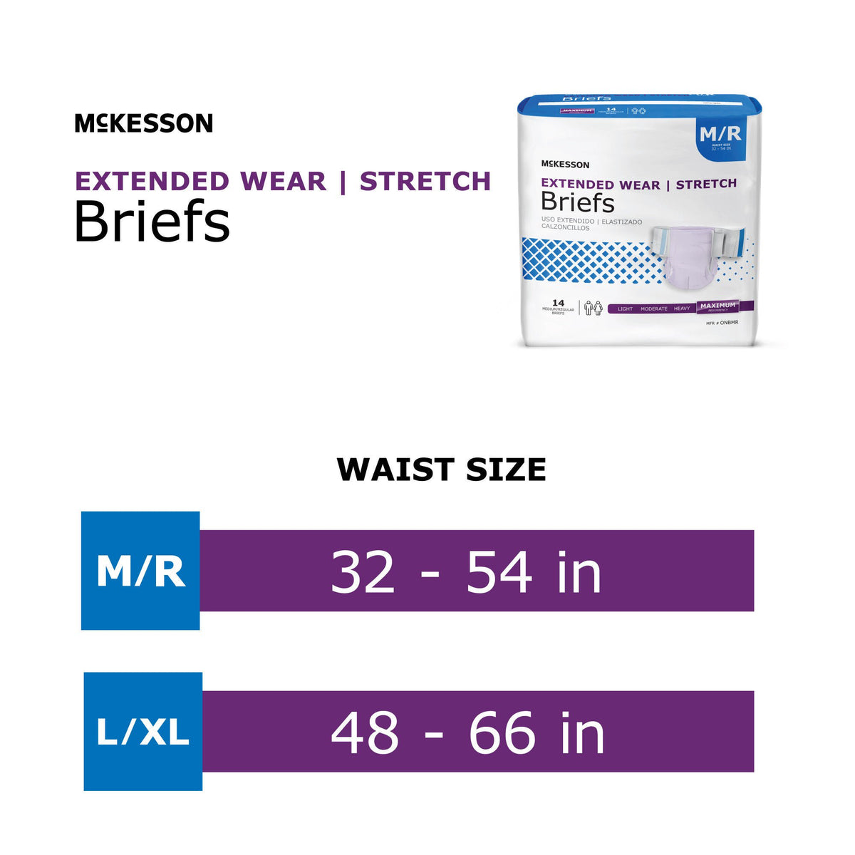 McKesson Extended Wear Maximum Absorbency Incontinence Brief, Medium - Incontinence>Adult Briefs and Protective Undergarme...