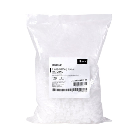 McKesson Tube Closure, 12 mm-"McKesson Tube Closure Polyethylene Flanged Plug Cap Natural 12 mm 12 mm Test Tubes, Centrifuge Tubes, Round Cuvettes NonSterile"