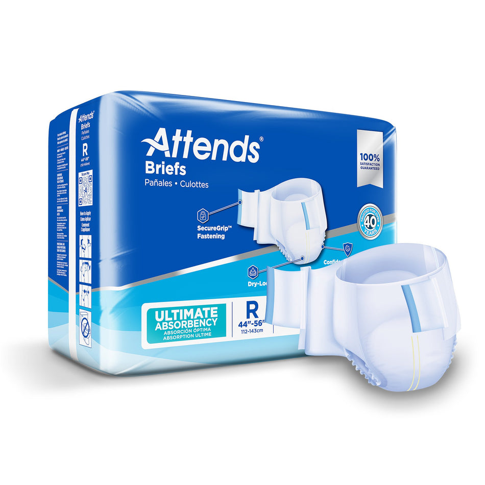Attends Advanced Briefs, Regular-Unisex Adult Incontinence Brief Attends Advanced Regular Disposable Heavy Absorbency