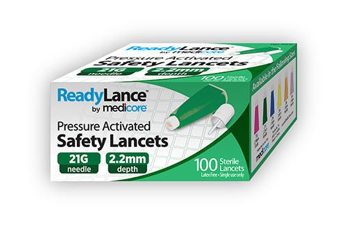 ReadyLance Safety Lancet-Safety Lancet ReadyLance 21 Gauge Retractable Pressure Activated Finger