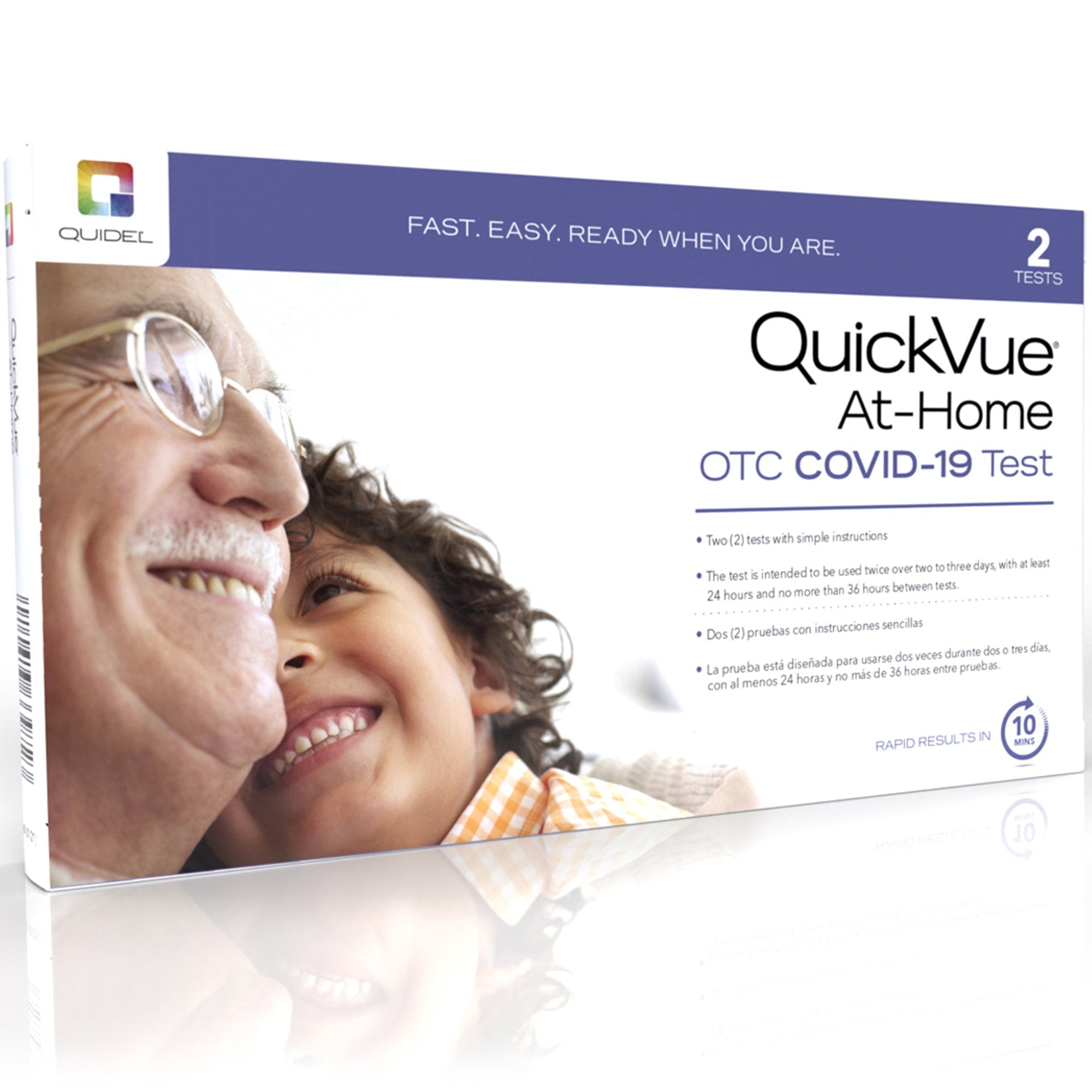 QuickVue At-Home OTC COVID-19 Respiratory Test Kit-Respiratory Test Kit QuickVue At-Home OTC COVID-19 Test 2 Tests CLIA Waived