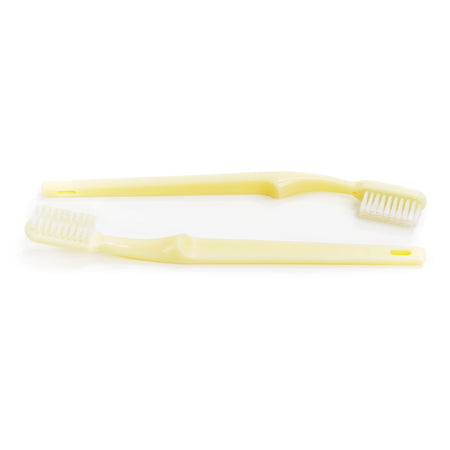 McKesson Toothbrush, Ivory, Adult Medium, 1-1/16" x 3/8" Head, 1/2" x 5-7/8" Handle-Toothbrush McKesson Ivory Adult Medium