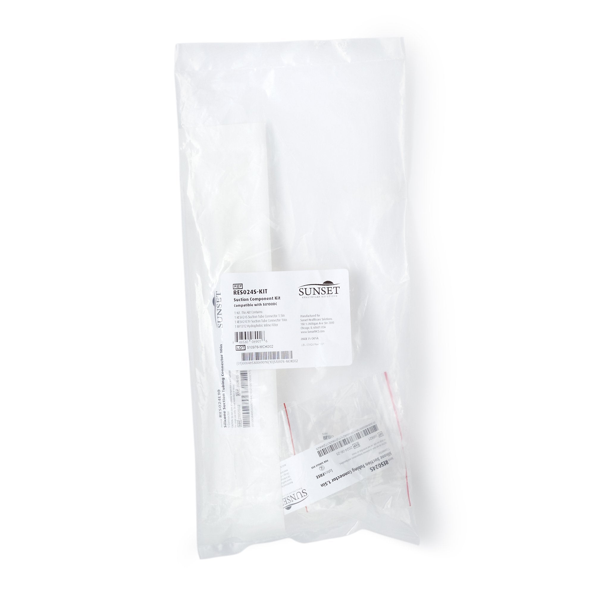 Sunset Healthcare Solutions Suction Filter Component Kit-Suction Tube Connector