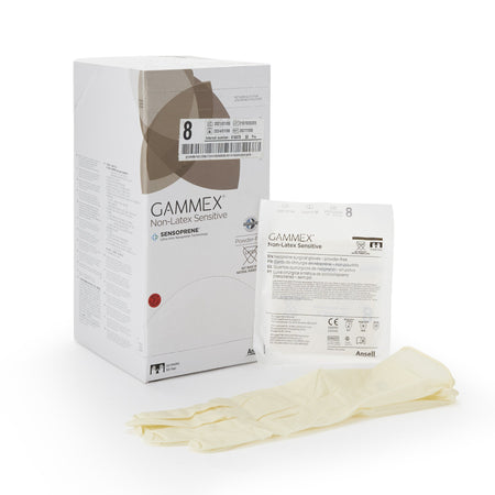 Gammex Non-Latex Sensitive Polychloroprene Surgical Glove, Size 8, Cream-Surgical Glove GAMMEX Non-Latex Sensitive Size 8 Sterile Polychloroprene Standard Cuff Length Micro-Textured Cream Chemo Tested
