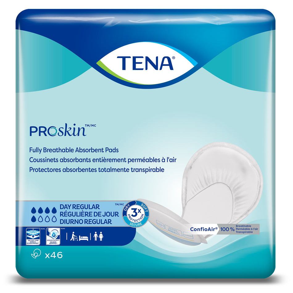 Tena Day Regular Fully Breathable Absorbent Incontinence Pad-Incontinence Liner TENA ProSkin Day Regular 24 Inch Length Moderate Absorbency Dry-Fast Core One Size Fits Most