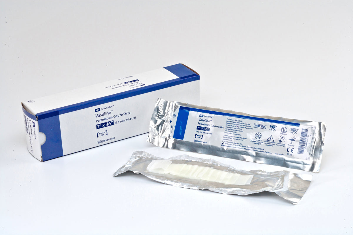 Vaseline Petrolatum Impregnated Dressing, 1 x 36 Inch-Petrolatum Impregnated Dressing Vaseline Strip 1 X 36 Inch Sterile