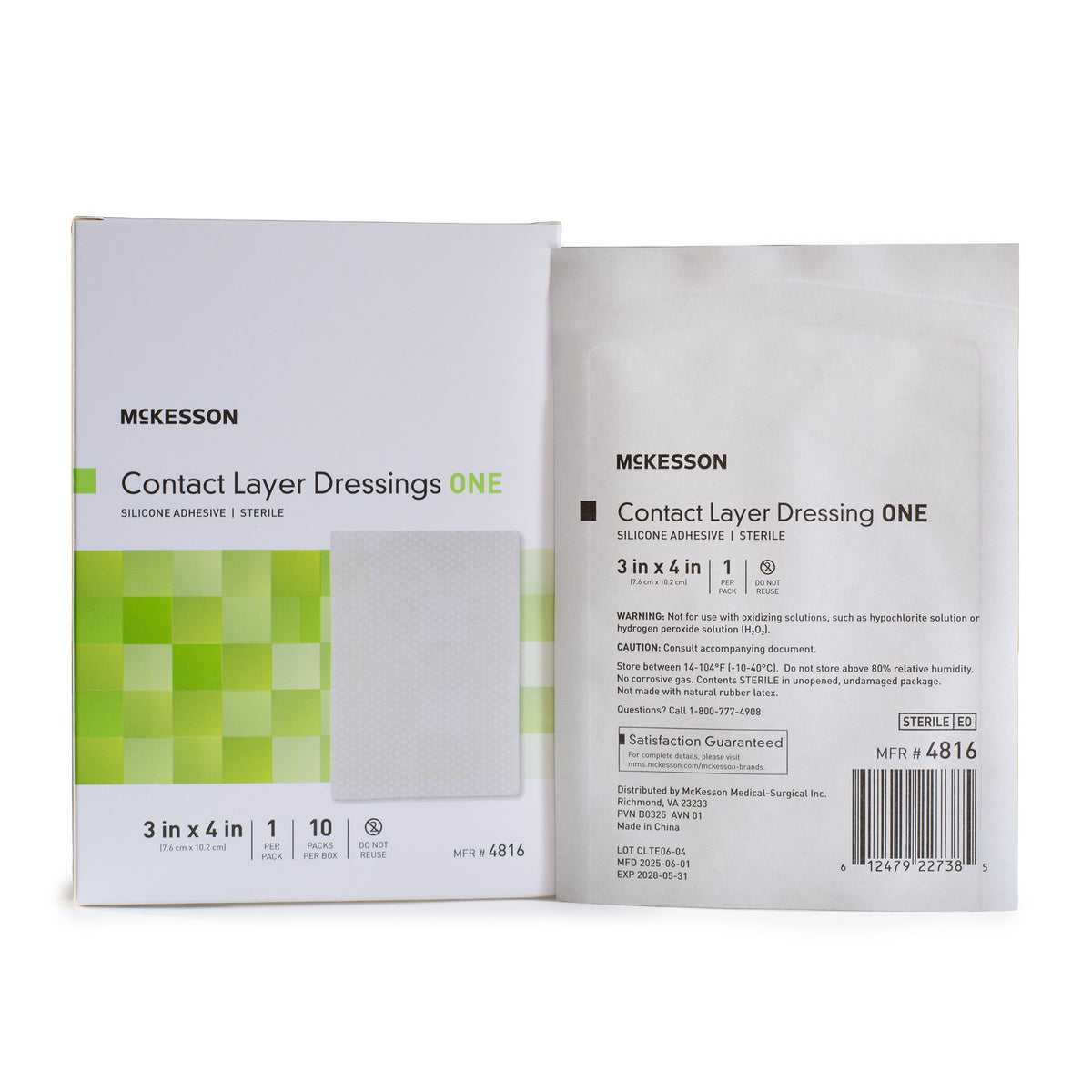 McKesson Silicone Wound Contact Layer Dressing, 3 x 4 Inch-Wound Contact Layer Dressing McKesson 3 X 4 Inch Sterile