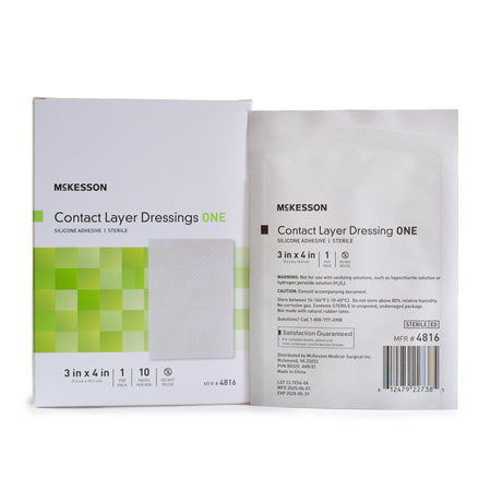 McKesson Silicone Wound Contact Layer Dressing, 3 x 4 Inch-Wound Contact Layer Dressing McKesson 3 X 4 Inch Sterile
