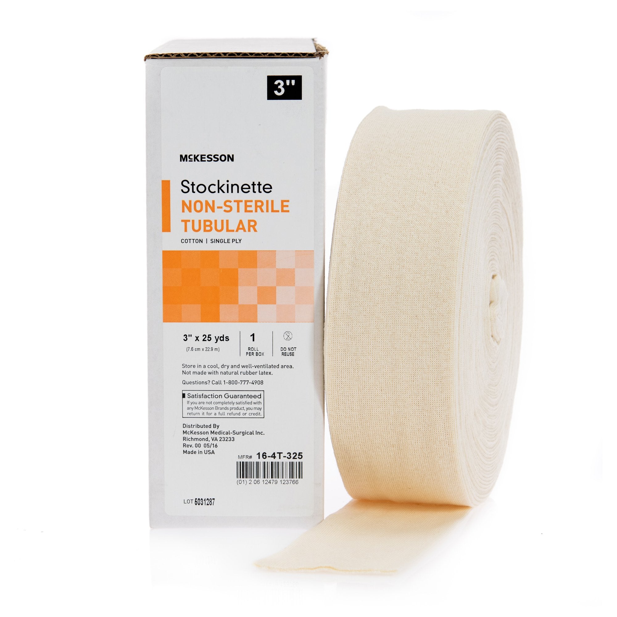 McKesson Beige Cotton Tubular Stockinette, 3 Inch x 25 Yard-Stockinette Tubular McKesson 3 Inch X 25 Yard Cotton NonSterile