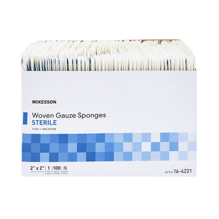 McKesson Sterile Gauze Sponge, 2 x 2 Inch, 12-Ply-Gauze Sponge McKesson 2 X 2 Inch 12-Ply Sterile 1 per Pack