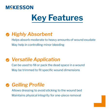 McKesson Alginate Dressing, 4 x 8 inch-Alginate Dressing McKesson 4 X 8 Inch Rectangle