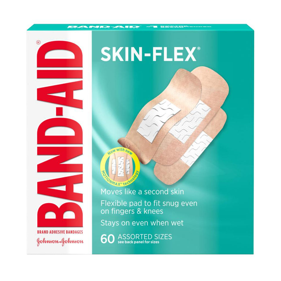 Band-Aid� Skin-Flex� Adhesive Strip, Assorted Sizes-Adhesive Strip Band-Aid�Skin-Flex� 1-1/8 X 2-3/8 Inch / 7/8 X 2-3/4 Inch / 5/8 X 2-3/4 Inch Plastic Rectangle Tan Sterile