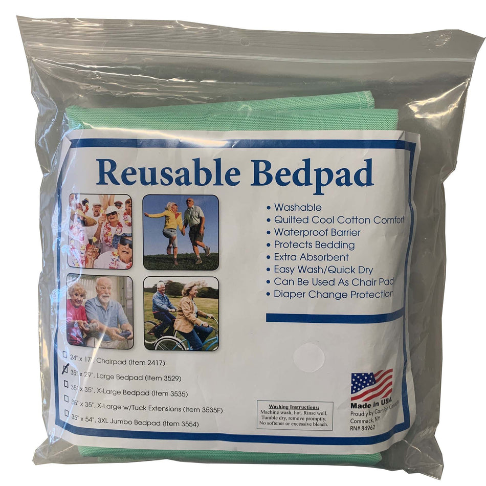 Comfort Care Underpad, 29 x 35 Inch-Reusable Underpad Comfort Concepts 29 X 35 Inch Polyester / Rayon Heavy Absorbency