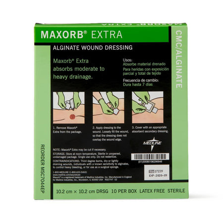 Maxorb Extra Calcium Alginate Dressing, 4 x 4 Inch-Alginate Dressing Maxorb Extra 4 X 4 Inch Square