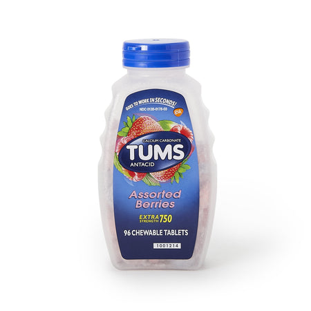 Tums Extra Strength Antacid-Antacid Tums Extra Strength 750 mg Strength Chewable Tablet 96 per Bottle