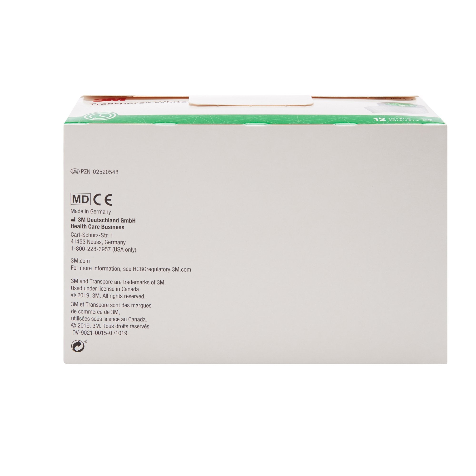 3M Transpore Plastic Medical Tape, 1 Inch x 10 Yard, White-Medical Tape 3M Transpore White White 1 Inch X 10 Yard Plastic NonSterile