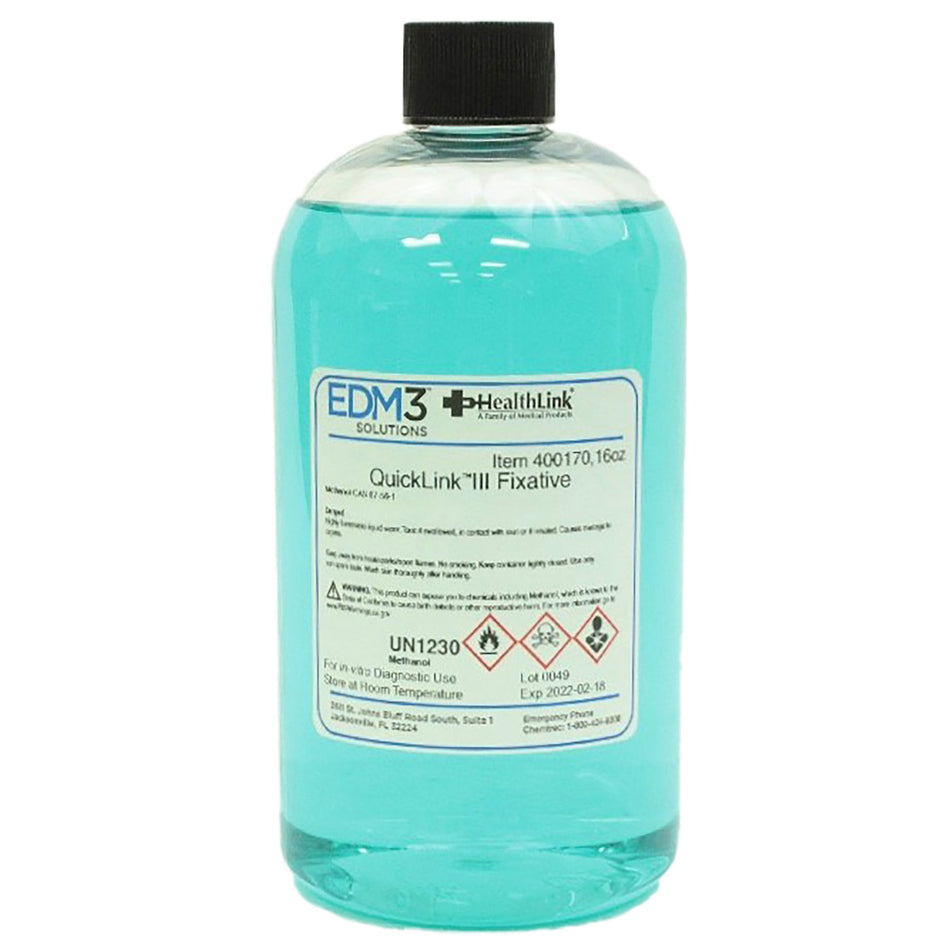 Quicklink III Fixative Solution-Hematology Reagent Quicklink III Methanol / Fast Green FCF ACS Grade 99 to 100% 16 oz.