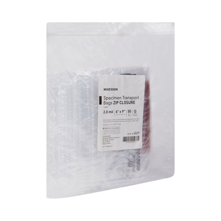 McKesson Specimen Transport Bag, Zip Closure, 6 x 9 Inch-Specimen Transport Bag McKesson 6 X 9 Inch Zip Closure Biohazard Symbol / Storage Instructions NonSterile