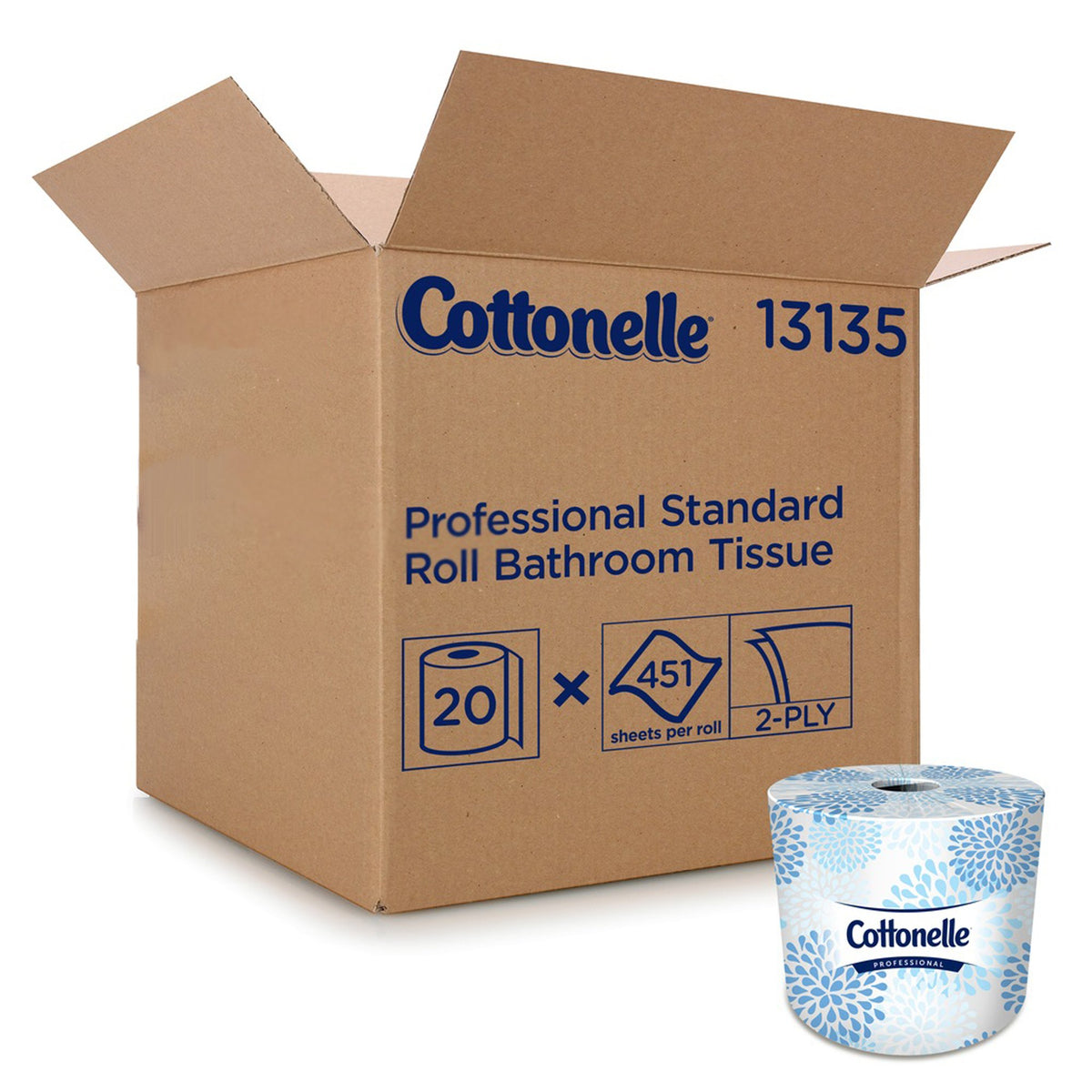 Cottonelle� Professional Standard Roll Toilet Paper-Toilet Tissue Kleenex� Cottonelle� Professional White 2-Ply Standard Size Cored Roll 451 Sheets 4 X 4 Inch