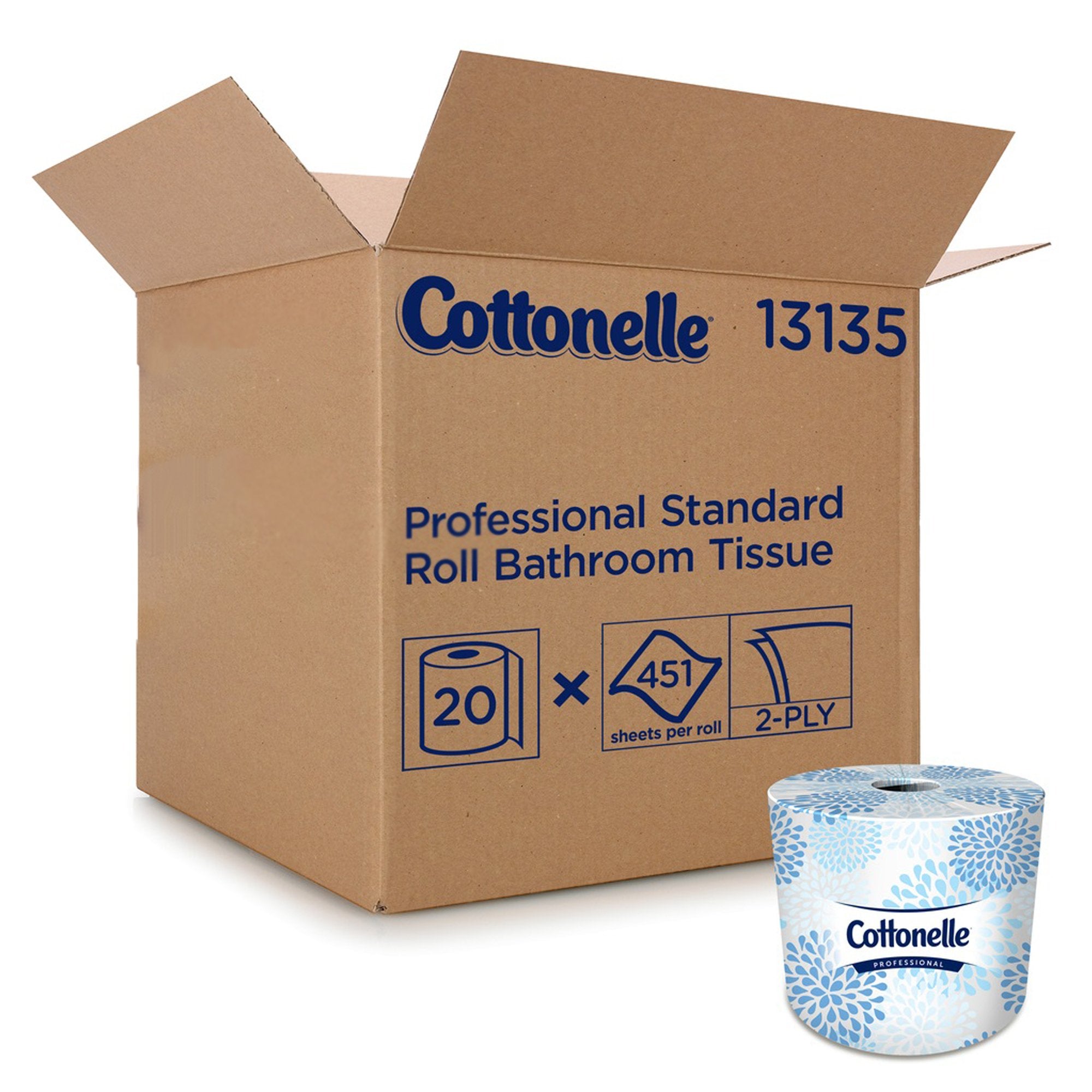 Cottonelle� Professional Standard Roll Toilet Paper-Toilet Tissue Kleenex� Cottonelle� Professional White 2-Ply Standard Size Cored Roll 451 Sheets 4 X 4 Inch