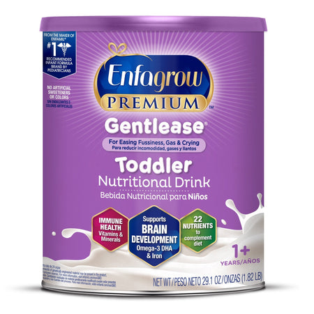 Enfagrow Premium Gentlease Toddler Nutritional Drink, 29.1-ounce can-Pediatric Oral Supplement EnfagrowPremium Gentlease Toddler Unflavored 29.1 oz. Can Powder Calories