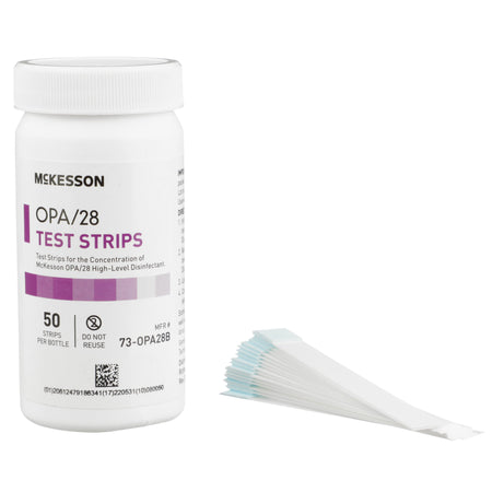 McKesson OPA Concentration Indicator-OPA Concentration Indicator McKesson OPA/28 Pad 50 Test Strips Bottle Single Use