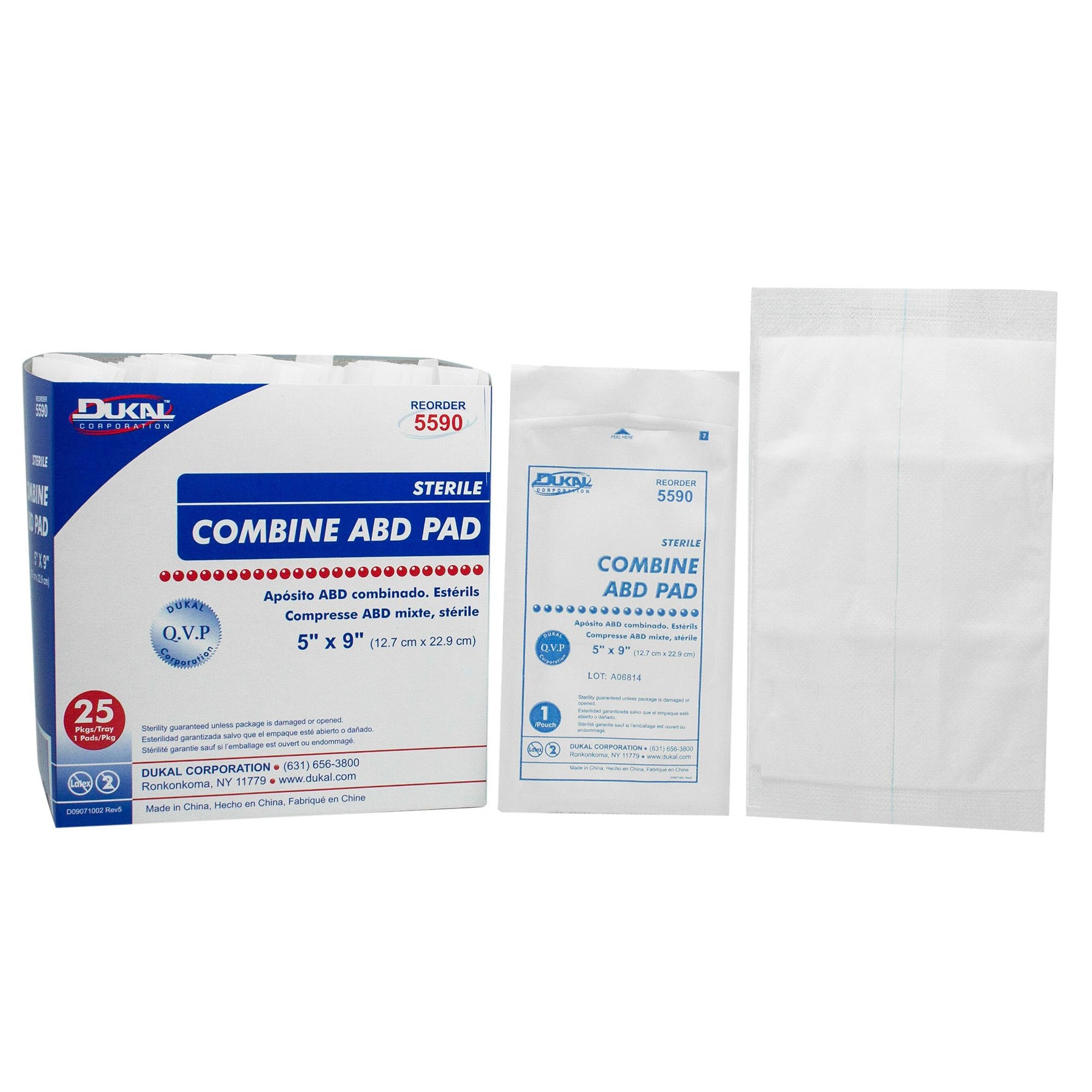 Dukal™ Sterile Abdominal Pad, 5 x 9 Inch, 1-Ply - Wound Care>General Wound Care>General Purpose Dressings>Gauze Dressings...