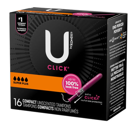 U By Kotex® Click® Compact Tampons Super Plus Unscented - Personal Hygiene>Feminine Protection>Tampons - Kimberly Clark
