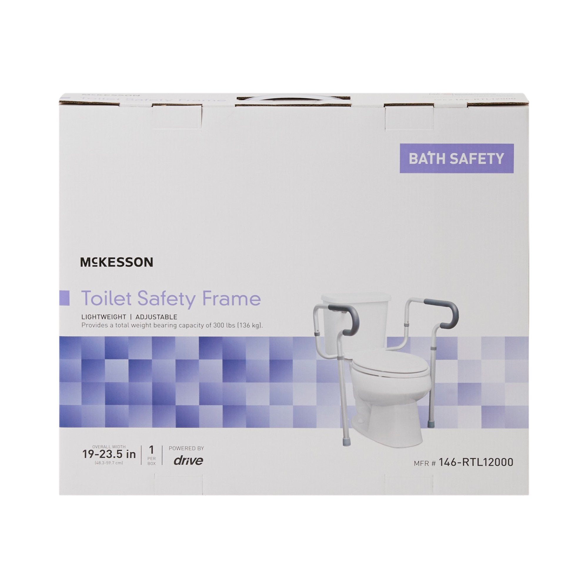 McKesson Toilet Safety Rail, Gray Aluminum-Toilet Safety Rail McKesson Gray Aluminum