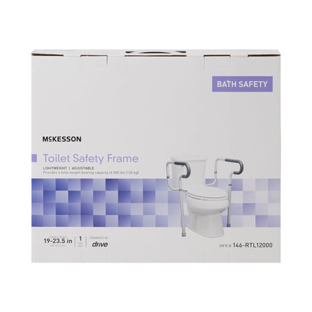 McKesson Toilet Safety Rail, Gray Aluminum-Toilet Safety Rail McKesson Gray Aluminum