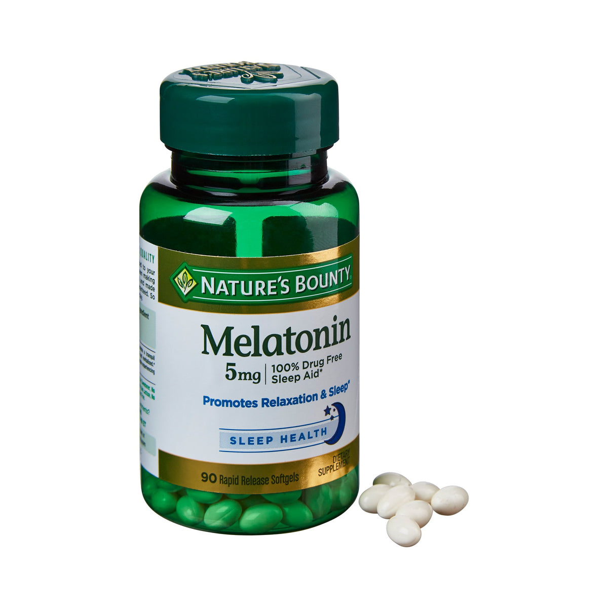Nature's Bounty Melatonin Natural Sleep Aid-Natural Sleep Aid Nature's Bounty 90 per Bottle Softgels 5 mg Strength
