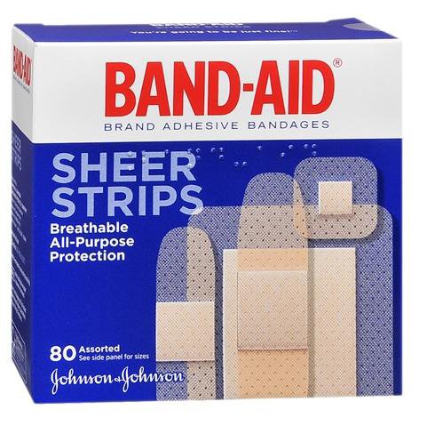 Band-Aid� Adhesive Strip, Assorted Sizes-Adhesive Strip Band-Aid� 2-1/4 X 3 Inch / 3/4 X 3 Inch / 5/8 X 2-1/4 Inch / 7/8 X 7/8 Inch Plastic Assorted Shapes Sheer Sterile