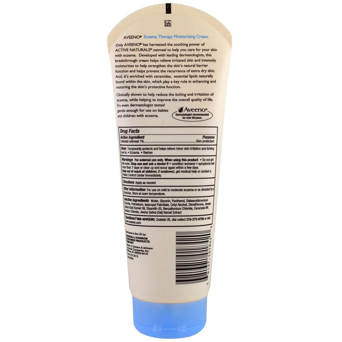 Aveeno Active Naturals Eczema Therapy Moisturizing Cream, 7.3 oz.-Hand and Body Moisturizer Aveeno Active Naturals Eczema Therapy 7.3 oz. Tube Unscented Cream