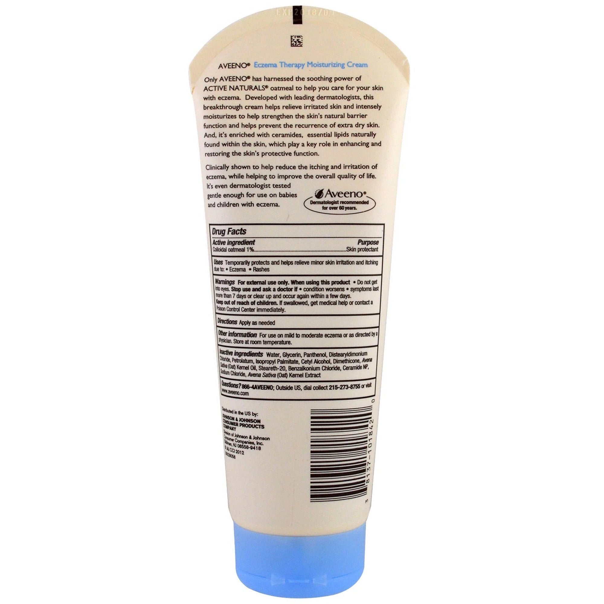 Aveeno Active Naturals Eczema Therapy Moisturizing Cream, 7.3 oz.-Hand and Body Moisturizer Aveeno Active Naturals Eczema Therapy 7.3 oz. Tube Unscented Cream