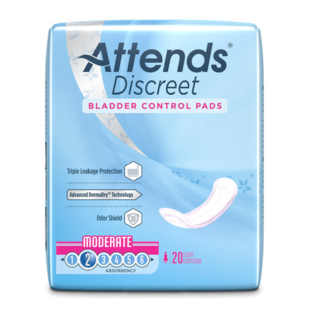 Attends® Discreet Women's Moderate Bladder Control Pad, 10.5-Inch Length - Incontinence>Incontinence Liners and Pads - Att...