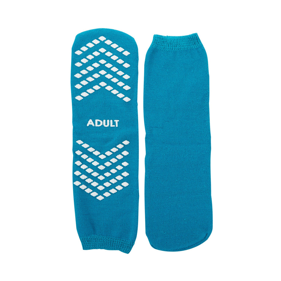 McKesson Single Tread Slipper Socks, Large, Teal-Slipper Socks McKesson Unisex Adult Large Single Tread Single Patient Use Teal