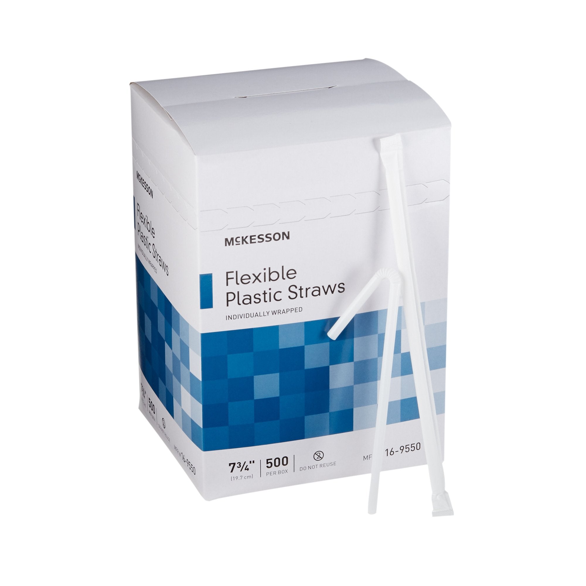 McKesson Flexible Drinking Straw, 7-3/4 Inch Length - Utensils>Straws - McKesson Brand