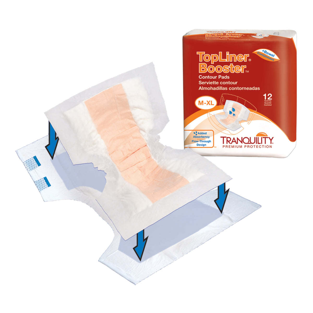 Tranquility® Top Liner® Added Absorbency Incontinence Booster Pad 13½ x 21½ Inch - Incontinence>Incontinence Liners and Pa...